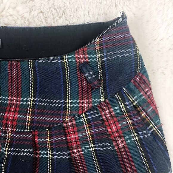 Glamorous Plaid Tartan Red & Green Mini Skirt S - Picture 3 of 6